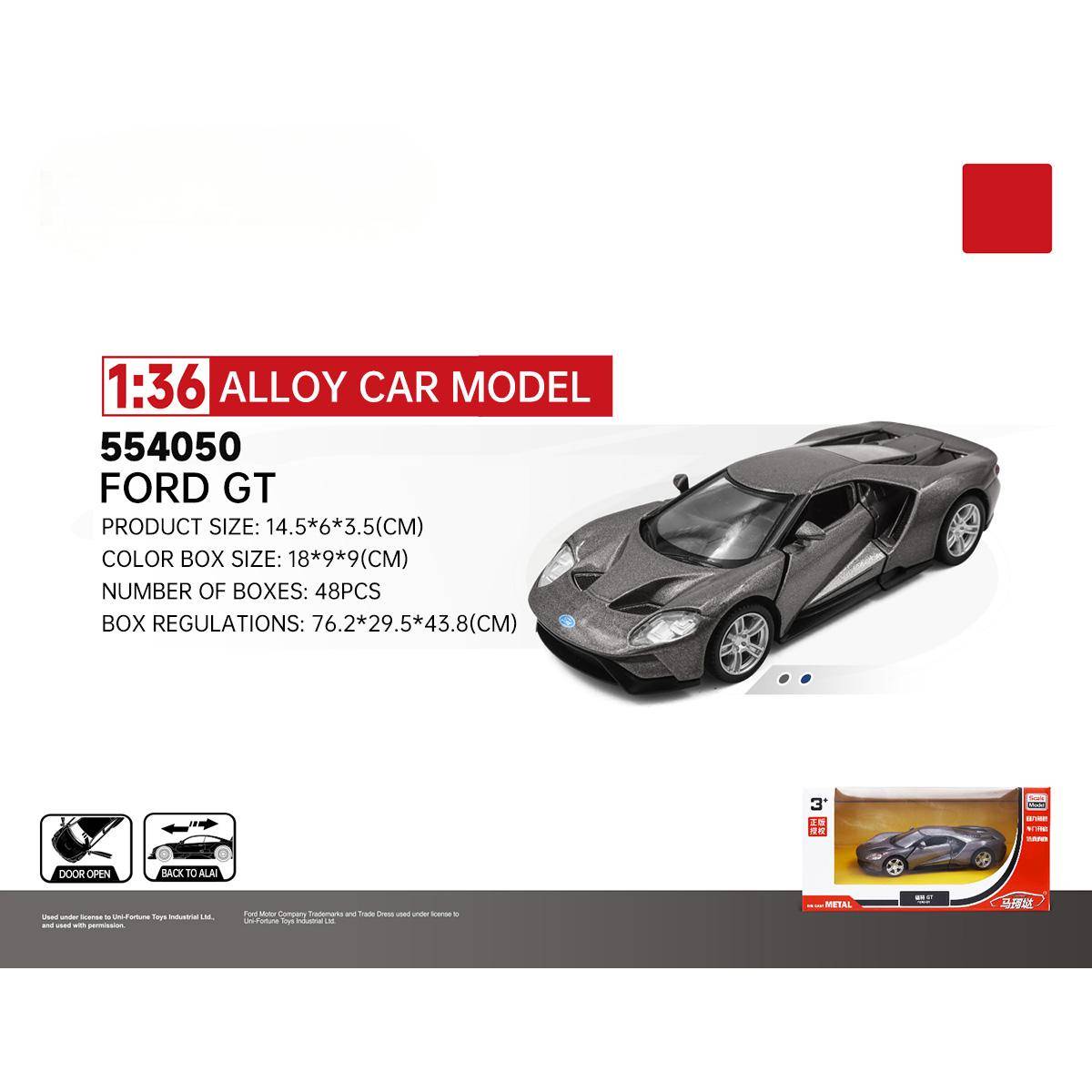 RMZ CiTY 1:36 Classic Alloy Diecast Model Ford GT. Features realistic details, durable alloy construction, and a pullback function. Ideal for collectors and kids.