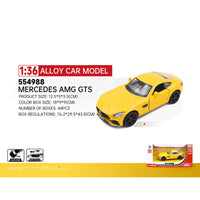 RMZ CiTY 1:36 Classic Alloy Diecast Model Car - Mercedes AMG GTS in yellow. Features realistic details, pullback function, and durable alloy build.