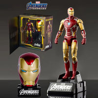 Marvel Transformer Toy Action Figure Iron Man Mark-85 with Avengers Endgame branding, includes helmet and display stand for collectors.