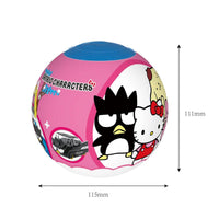 Sanrio Characters capsule packaging featuring Bad Badtz-Maru and Hello Kitty, measuring 115mm in diameter and 111mm in height.