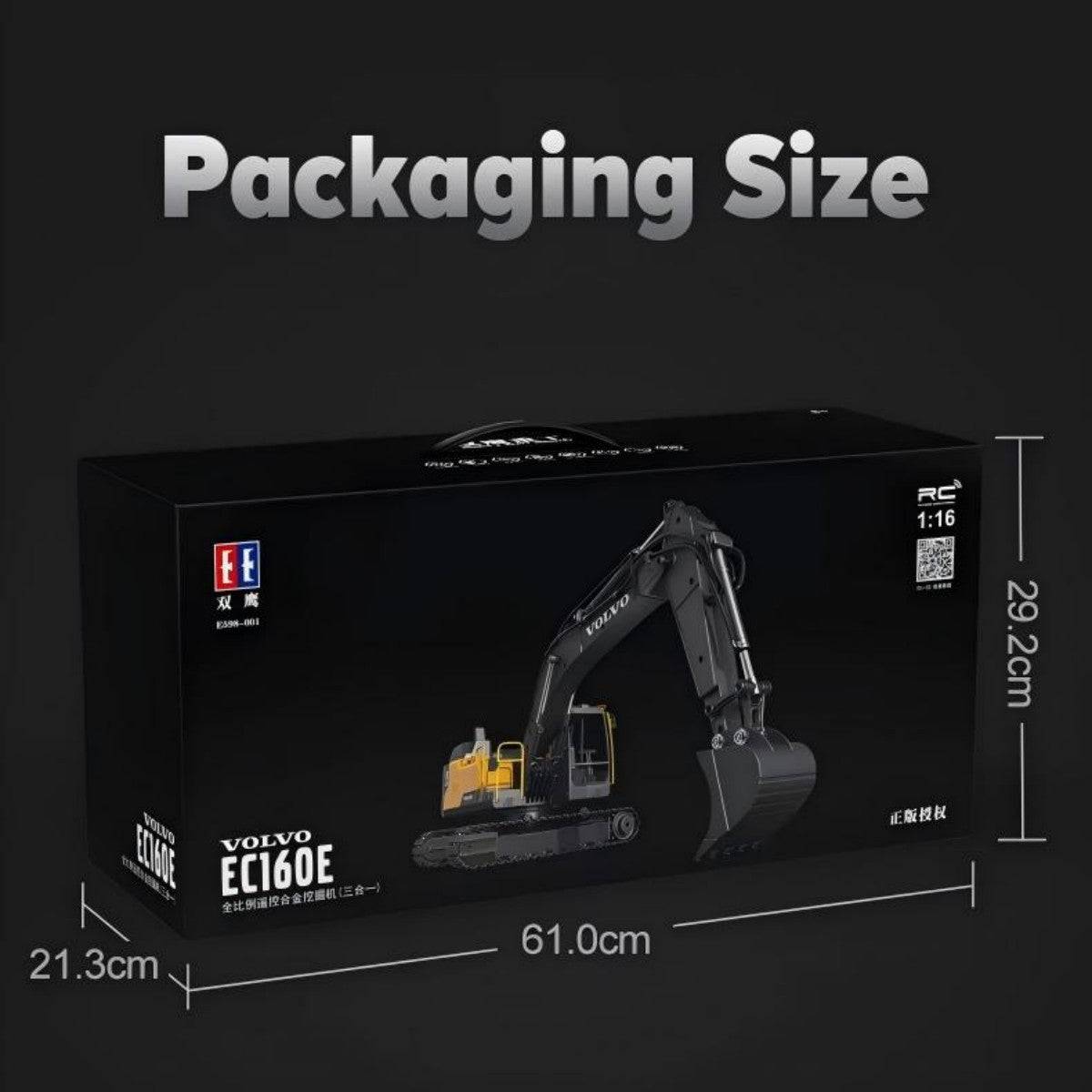 Double E 1:16 Volvo 3 in 1 Remote Control Excavator E598 - HugmieToys