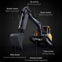 Double E 1:16 Volvo 3 in 1 Remote Control Excavator E598 - HugmieToys