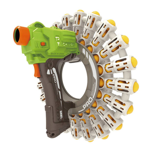 FJ9019 Soft Foam Dart Blaster Toy Gun with 88 Bullets featuring a 360 Spiral Gauntlet Ammo System for rapid-fire action. Designed for speed, power, and accuracy.