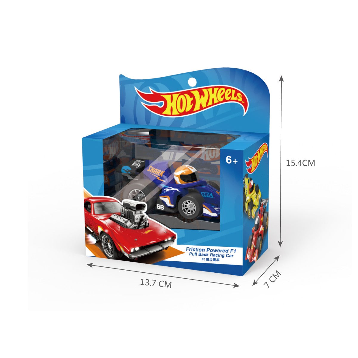 Hot Wheels Friction Powered F1 Pull Back Racing Car