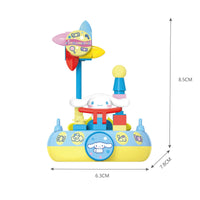 Cinnamoroll-themed Sanrio Family Sail Adventure building block set with colorful design, measuring 8.5cm in height. Great for imaginative play.