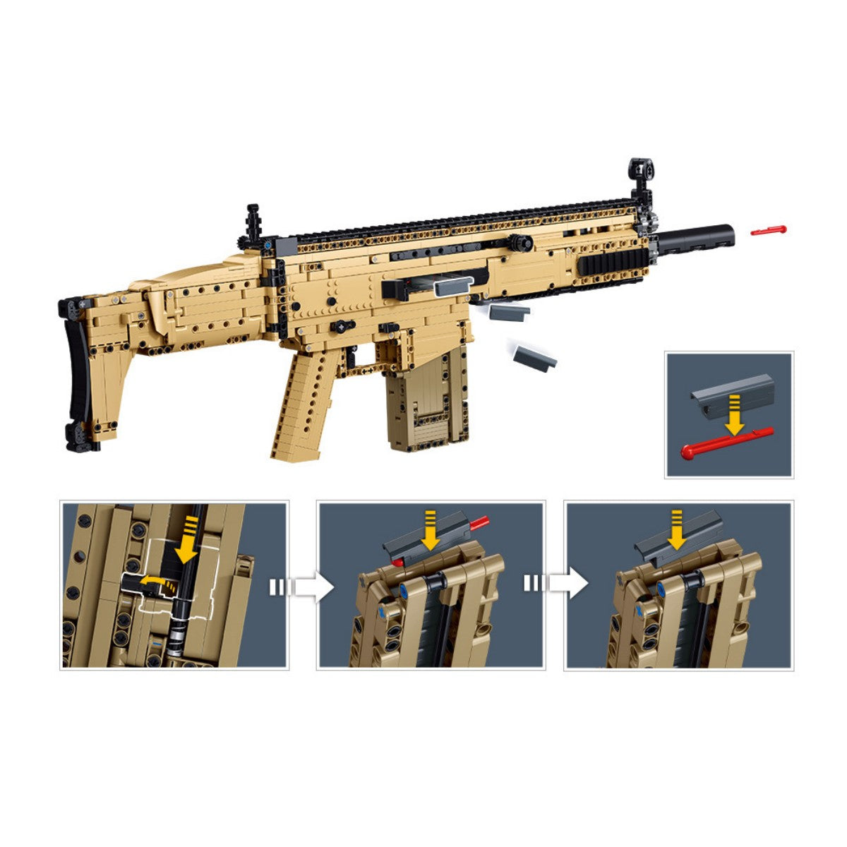 SLUBAN M38-B1353 Model Bricks Gun 1/1 MK17-S 1690Pcs