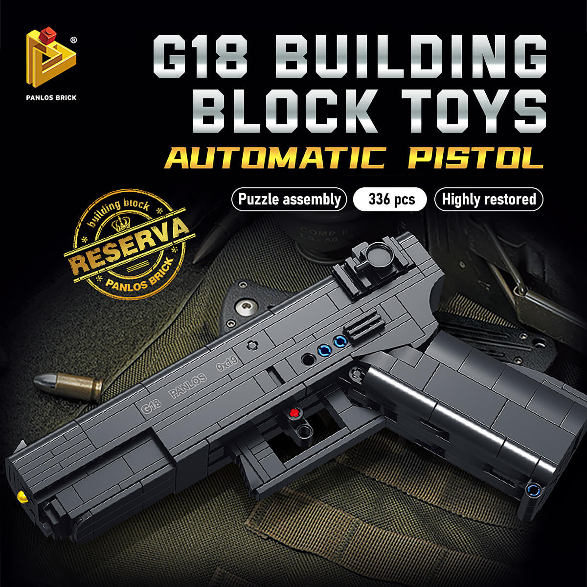 Panlos Brick Model Gun Building Blocks