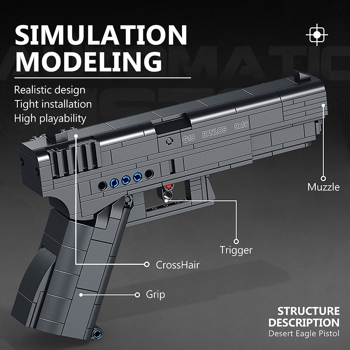 Panlos Brick Model Gun Building Blocks