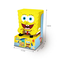 SpongeBob SquarePants Blind Box packaging with SpongeBob figure and dimensions of 6.7cm x 6.8cm x 9.8cm. Great for SpongeBob fans and collectors.