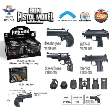 Half Die-Alloy Soft Bullet Gun Model Kit with Rubber Bullet-SY070A