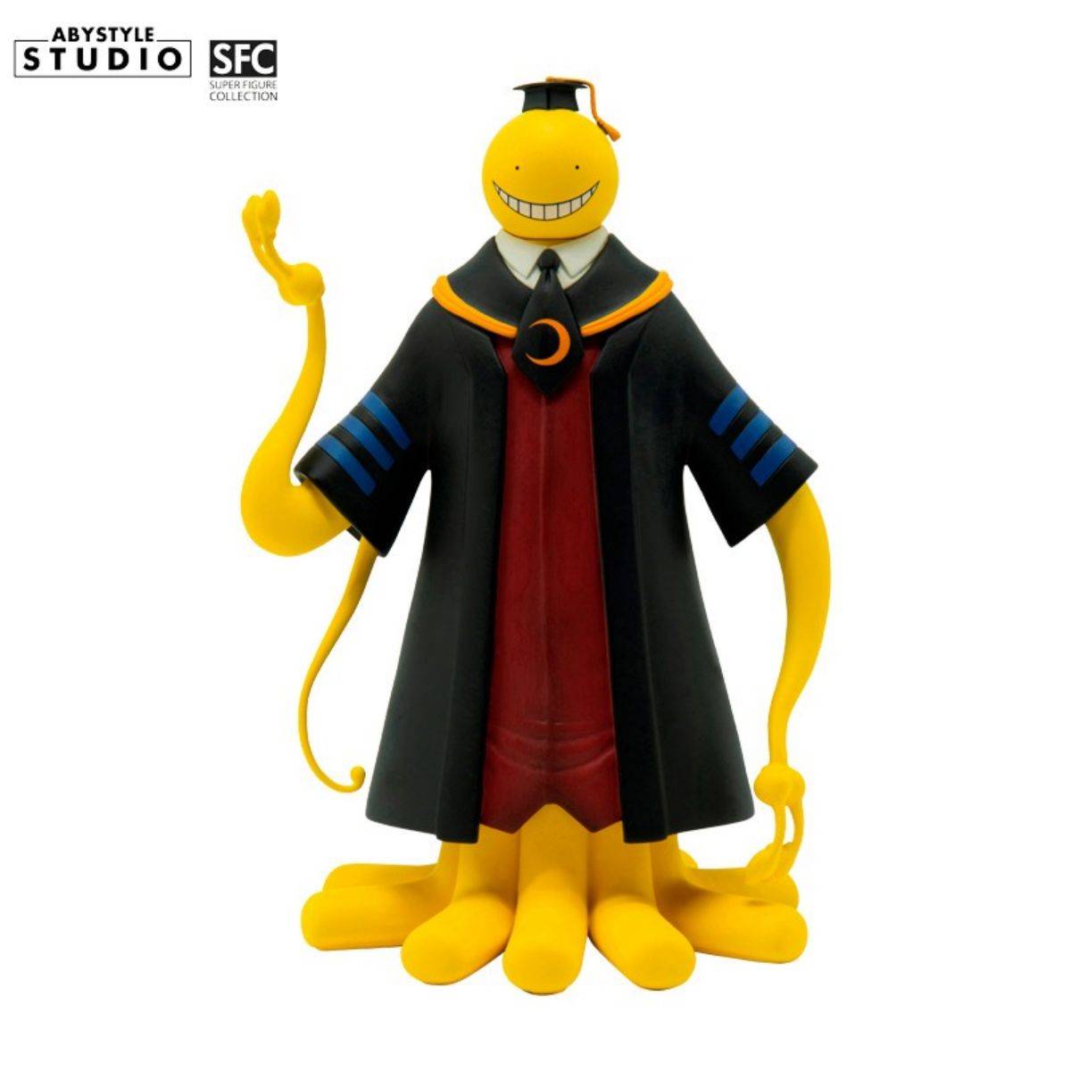 ABYstyle Studio Assassination Classroom Koro Sensei Figure, 20cm PVC action figure featuring his signature black academic robe and smiling face.