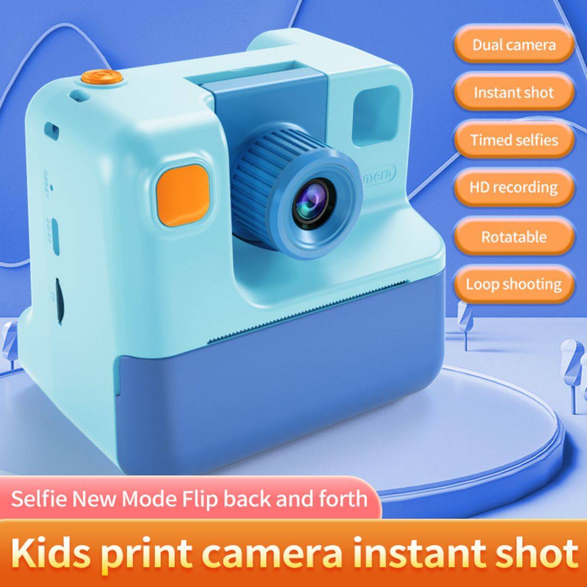 CP09 Kids Camera Instant Print 1080P with Zero Ink -HugmieToys