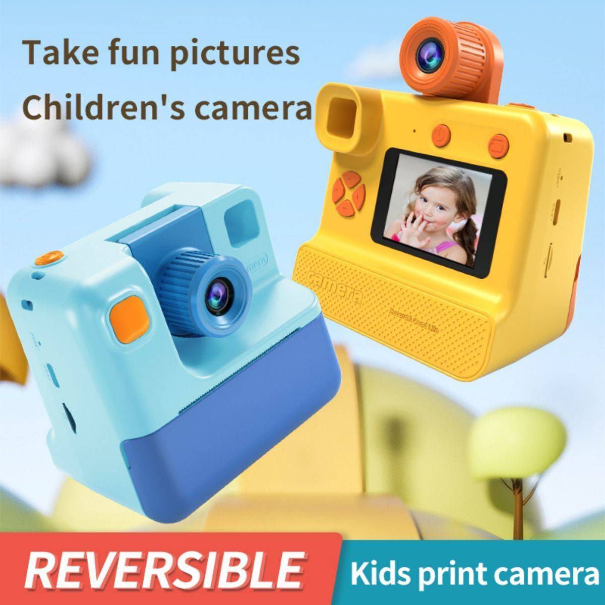 CP09 Kids Camera Instant Print 1080P with Zero Ink -HugmieToys