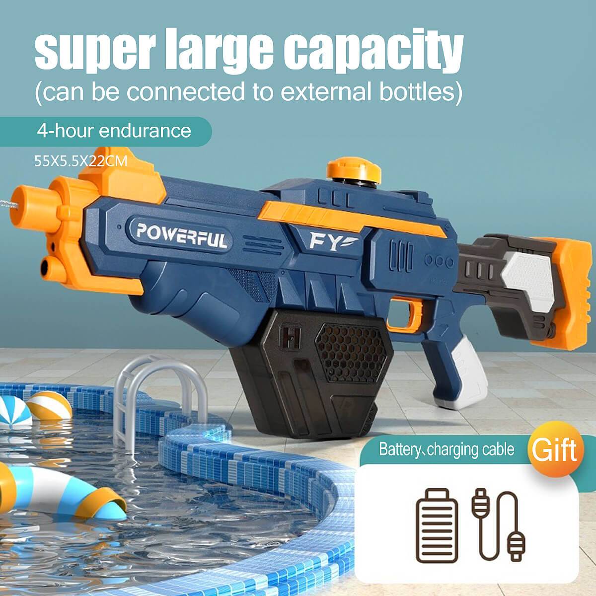 Electric Water Gun with Automatic Water Absorption - HugmieToys