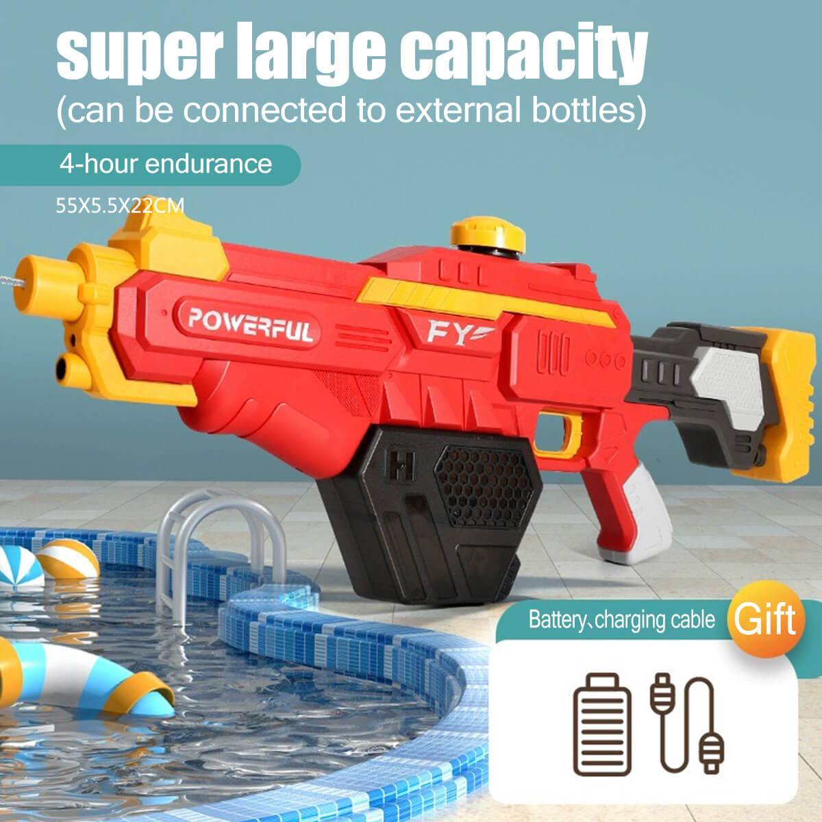 Electric Water Gun with Automatic Water Absorption - HugmieToys