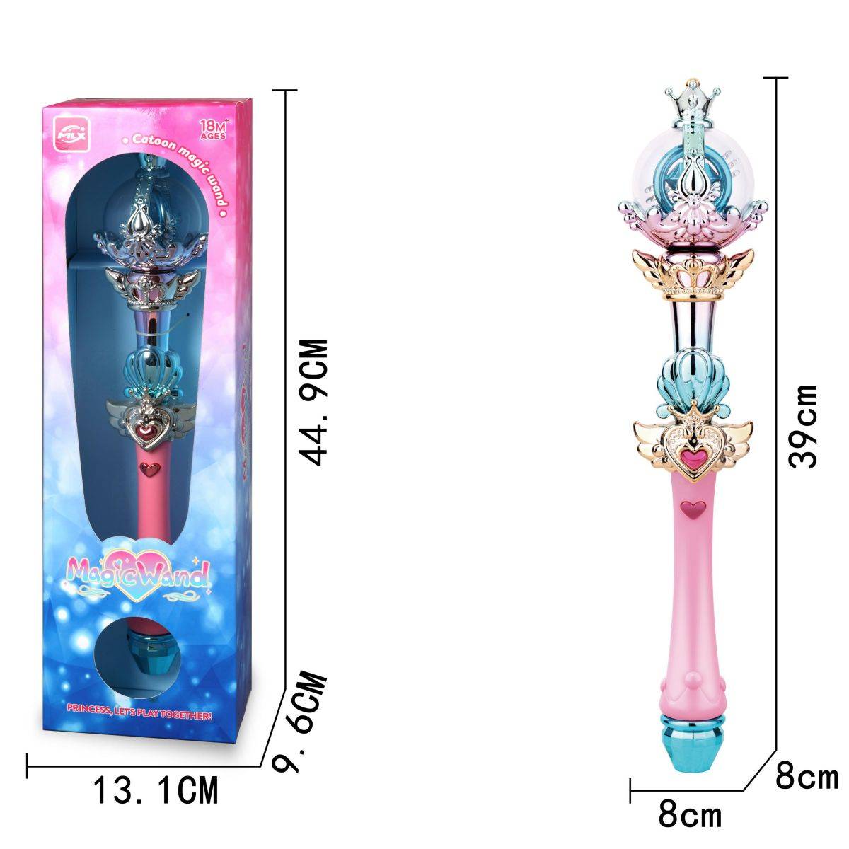 Girls Cartoon Magic Wand with Music and Light -HugmieToys