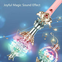 Girls Cartoon Magic Wand with Music and Light -HugmieToys