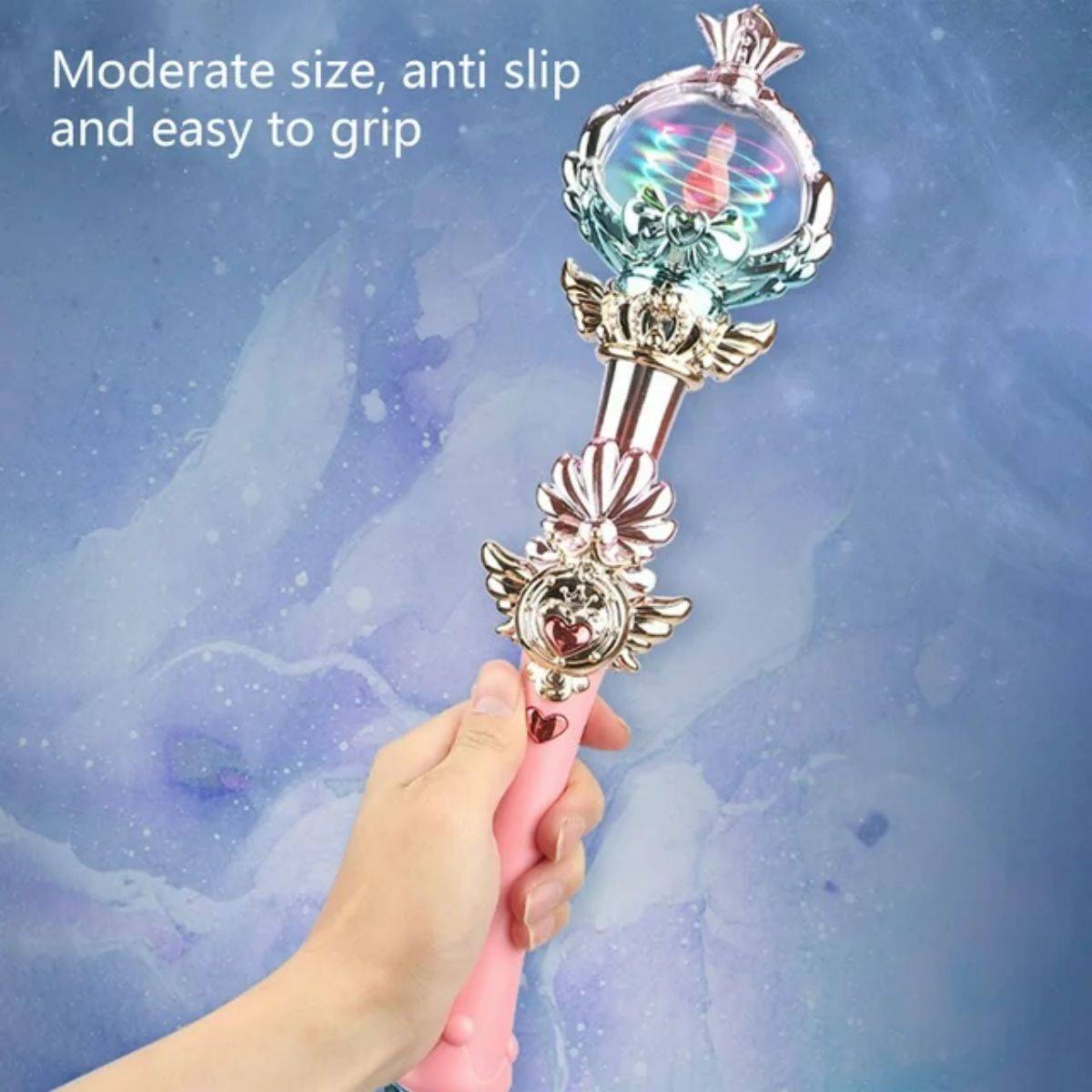 Girls Cartoon Magic Wand with Music and Light -HugmieToys