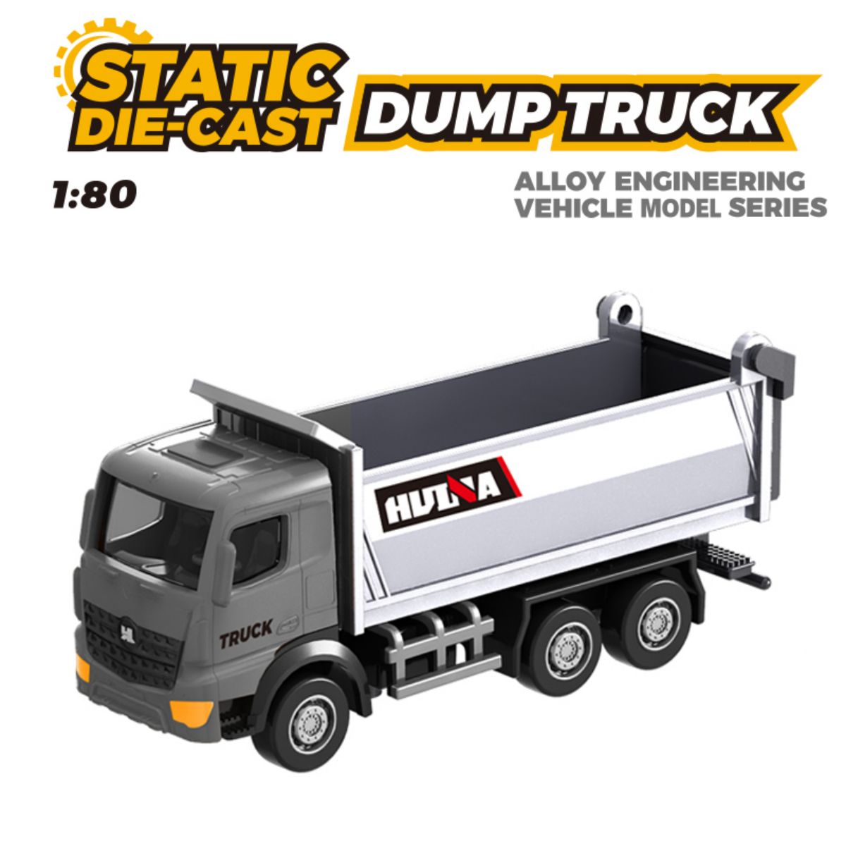 Huina 1012 1:80 Alloy Dump Truck Static Model - HugmieToys