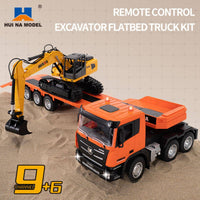 Huina 1319 1:18 Remote Control Flatbed Trailer and Excavator Set-HugmieToys