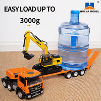 Huina 1319 1:18 Remote Control Flatbed Trailer and Excavator Set-HugmieToys