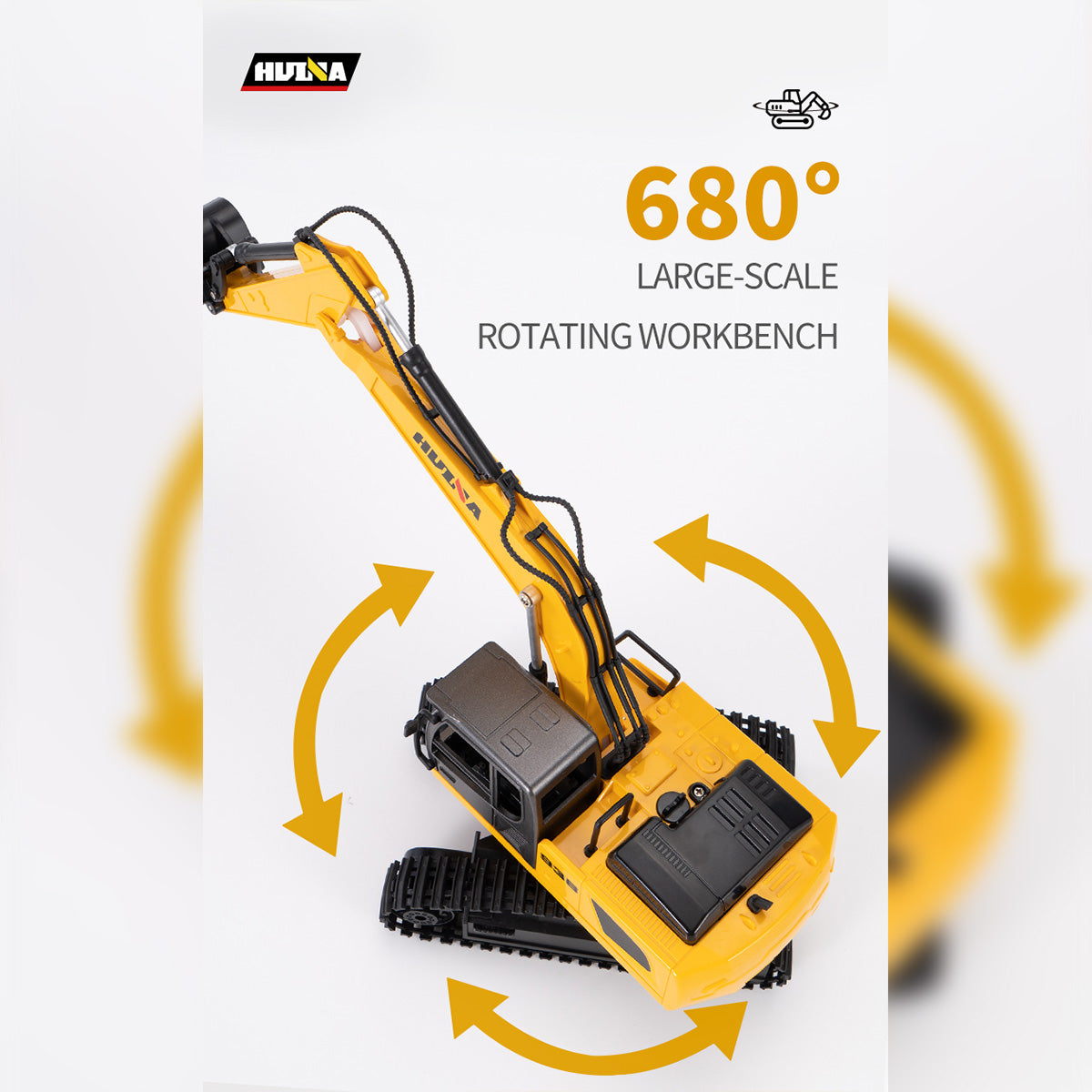 Huina 1319 1:18 Remote Control Flatbed Trailer and Excavator Set-HugmieToys