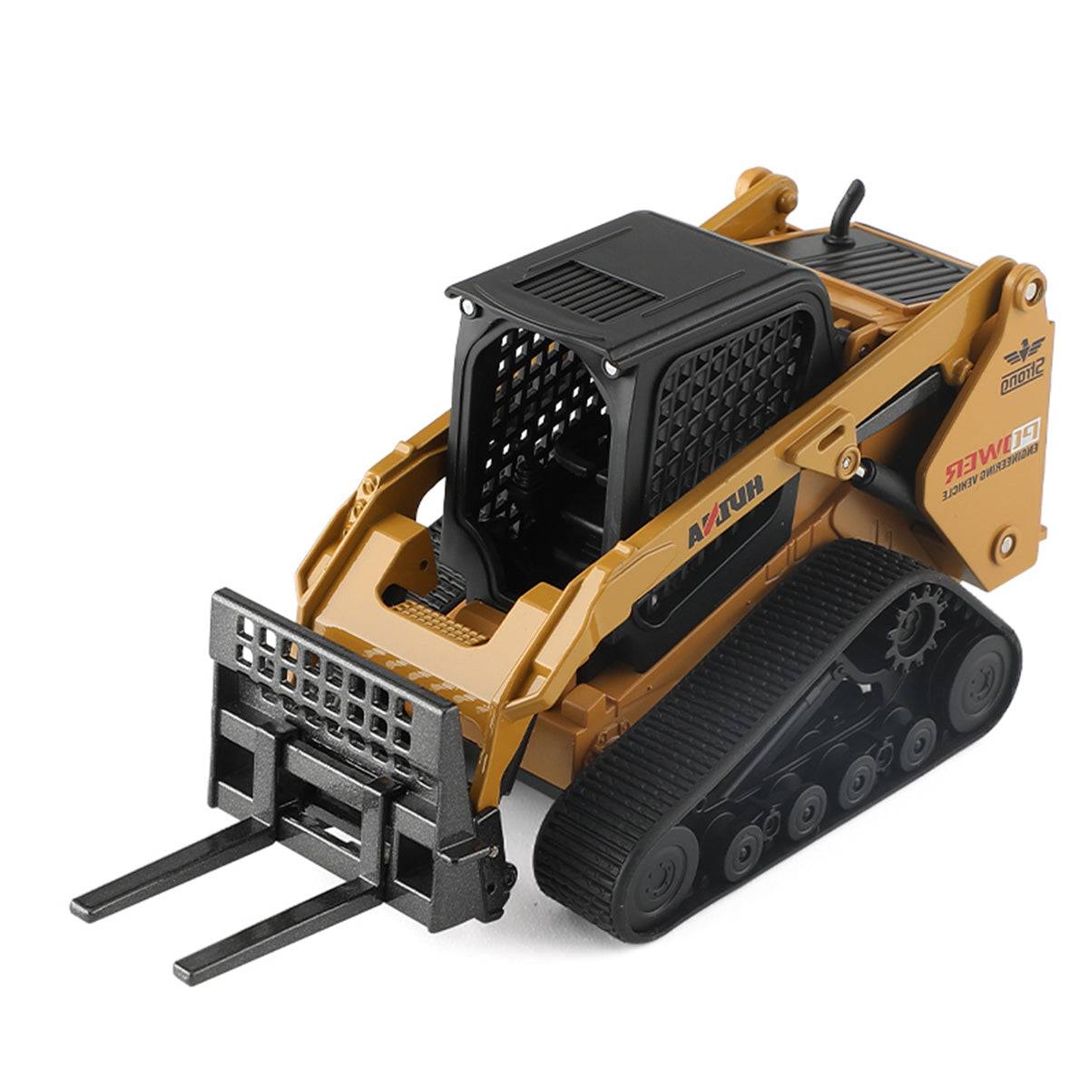 Huina 1706 1:50 Alloy Static Tracked Bobcat with realistic details, durable alloy build, and functional tracked design for collectors and enthusiasts.