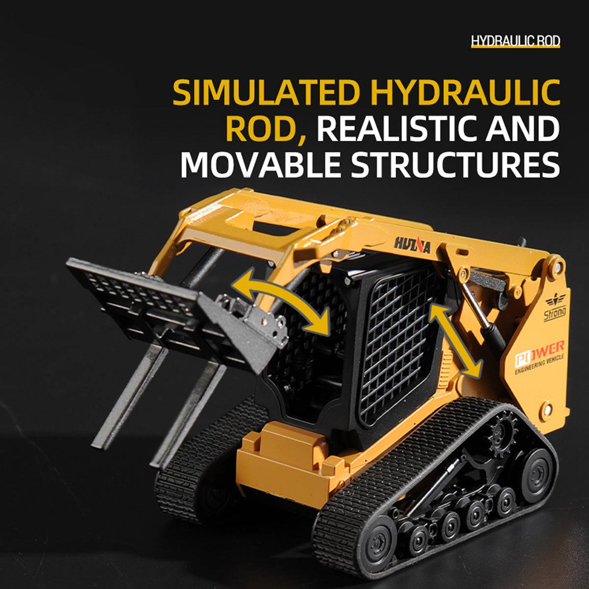 Huina 1706 1:50 Alloy Static Tracked Bobcat - HugmieToys