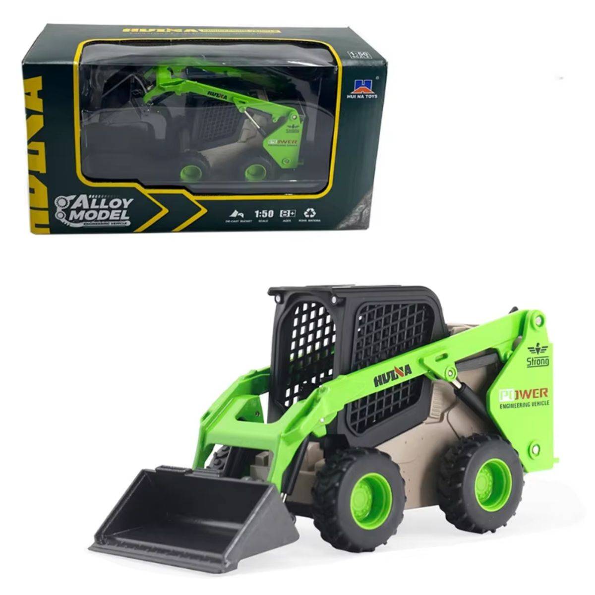 Huina 1707 1:50 Alloy Wheel Loader Static Model - HugmieToys