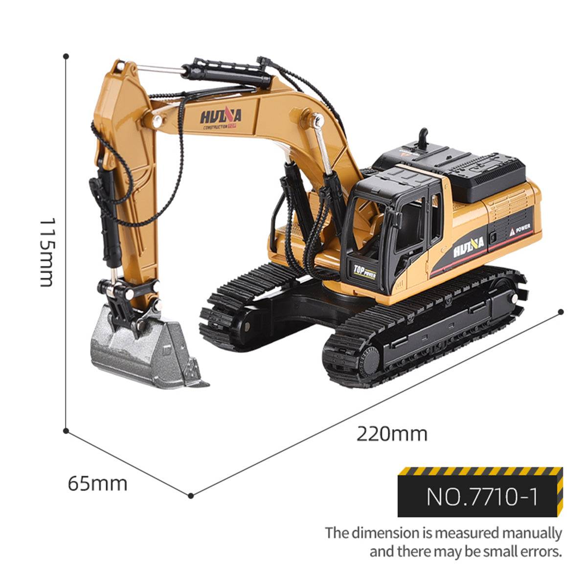 Huina 1710 1:50 Alloy Excavator Static Model - HugmieToys