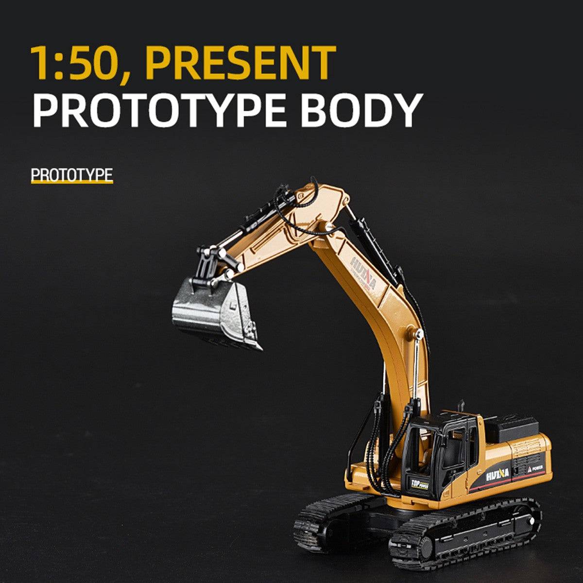 Huina 1710 1:50 Alloy Excavator Static Model - HugmieToys