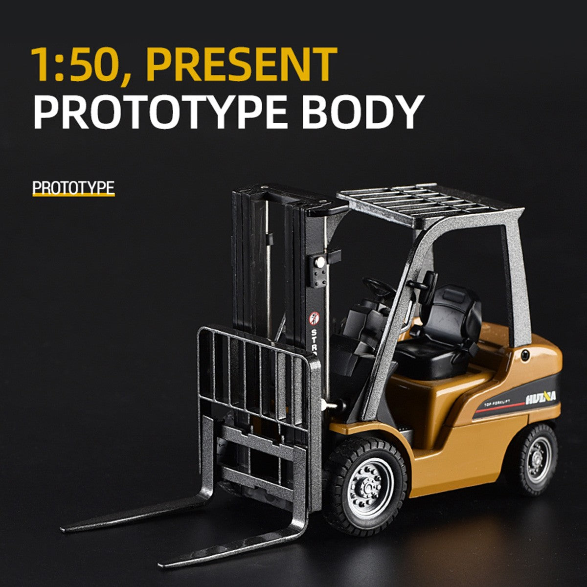 Huina 1717 1:50 Alloy Forklift Static Model - HugmieToys