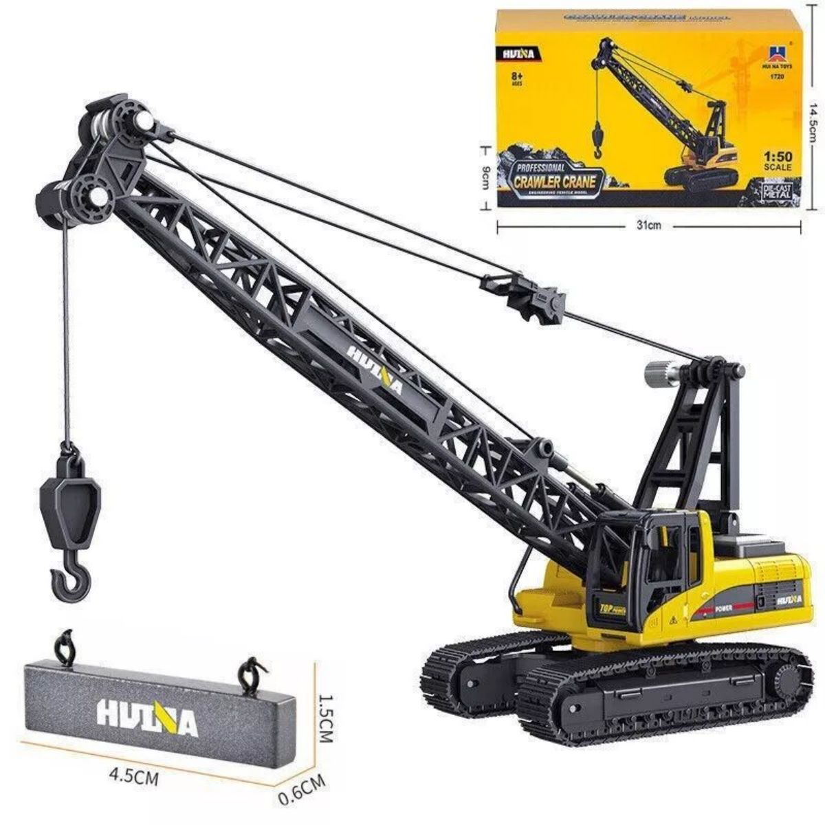 Huina 1720 1:50 Alloy Crawler Crane Static Model - HugmieToys