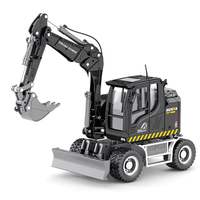 Huina 1725 1:50 Semi-Alloy Wheel Three-Section Arm Excavator Static Model