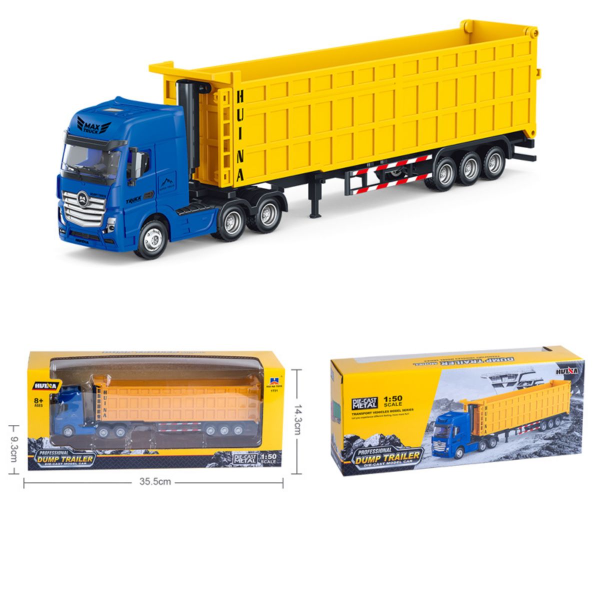 Huina 1731 1:50 Semi-Alloy Dump Trailer Static Model