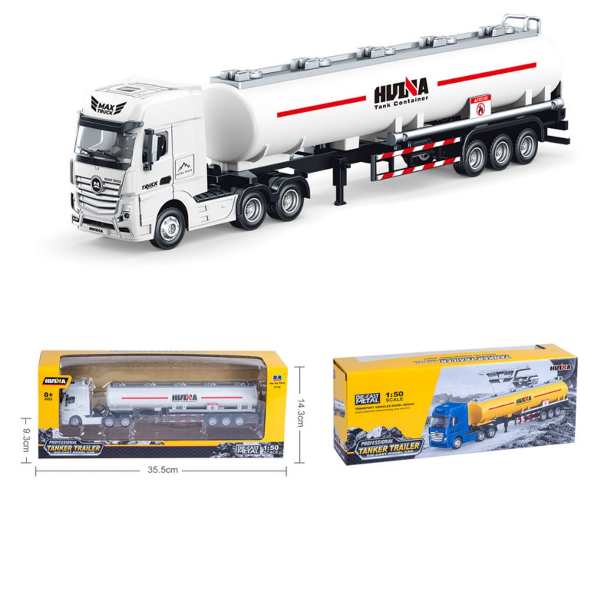 Huina 1733 1:50 Semi-Alloy Tanker Truck Static Model