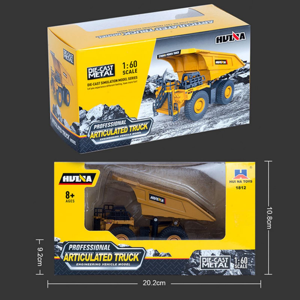 Huina 1812 1:60 Alloy Dump Truck Static Model