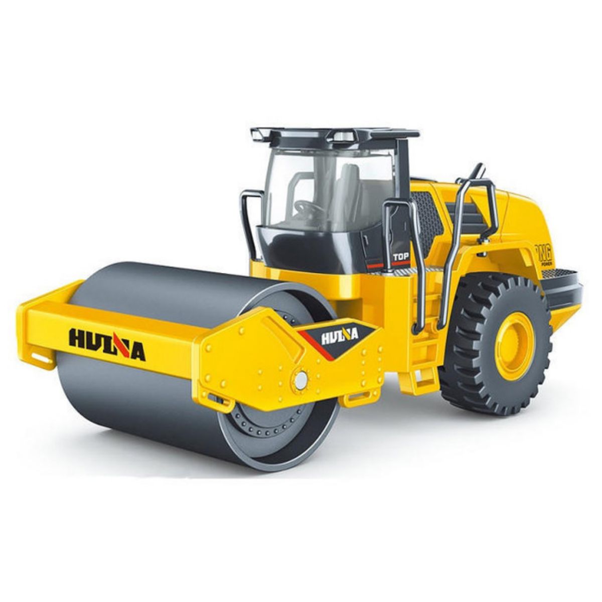 Huina 1815 1:60 Alloy Road Roller Static Model with realistic detailing and durable metal construction. Ideal for collectors and kids.