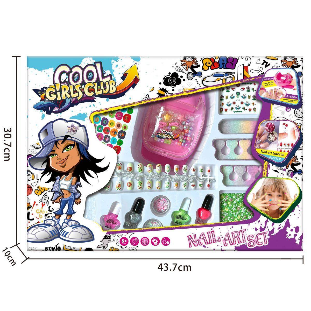 Kids Nail Polish Set with Nail Dryer-HugmieToys