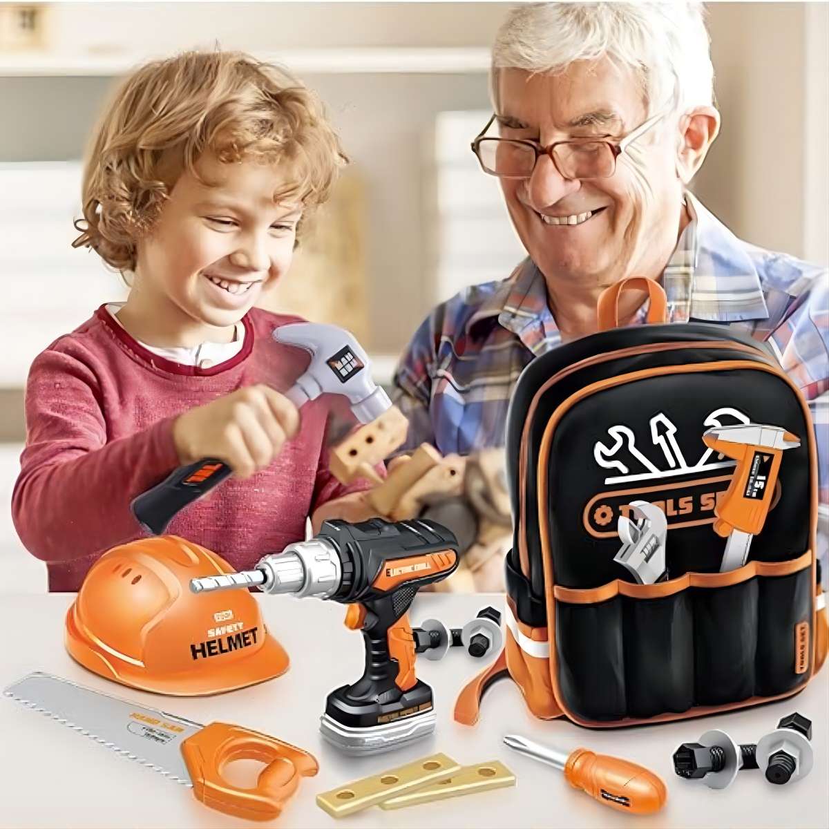 Kids Tool Set - Electric Saw and Drill with Bag - HugmieToys