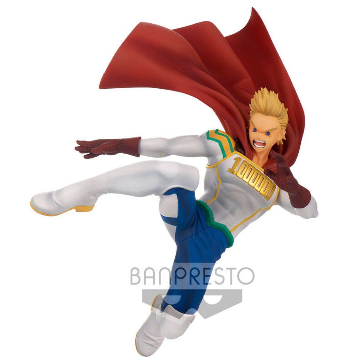 My Hero Academia The Amazing Heroes Lemillion 13cm action figure in dynamic mid-air pose with red cape flowing, detailed anime-accurate design.