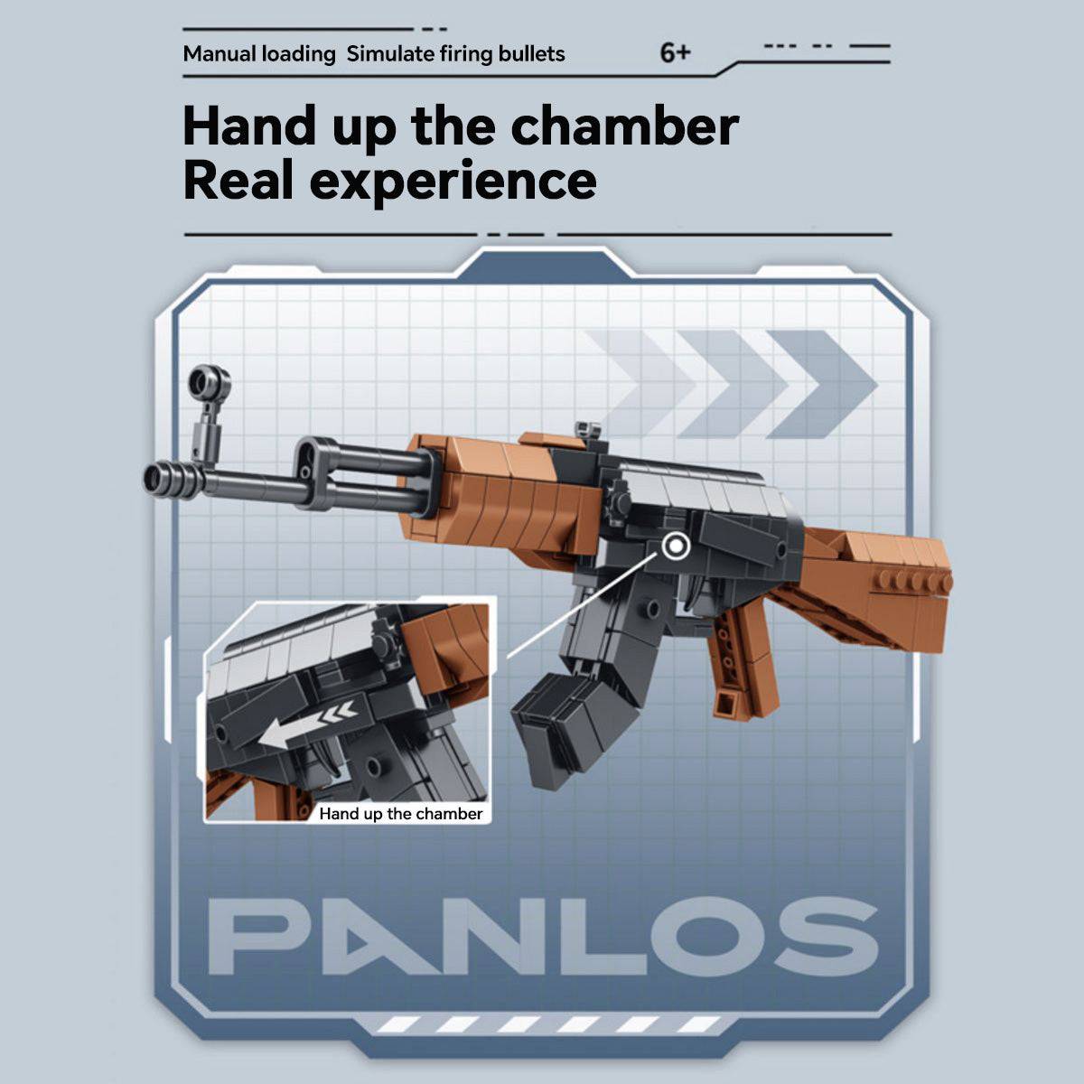 Panlos Brick 620026 8 In 1 AK-47 Building Blocks Assault Rifle 411Pcs