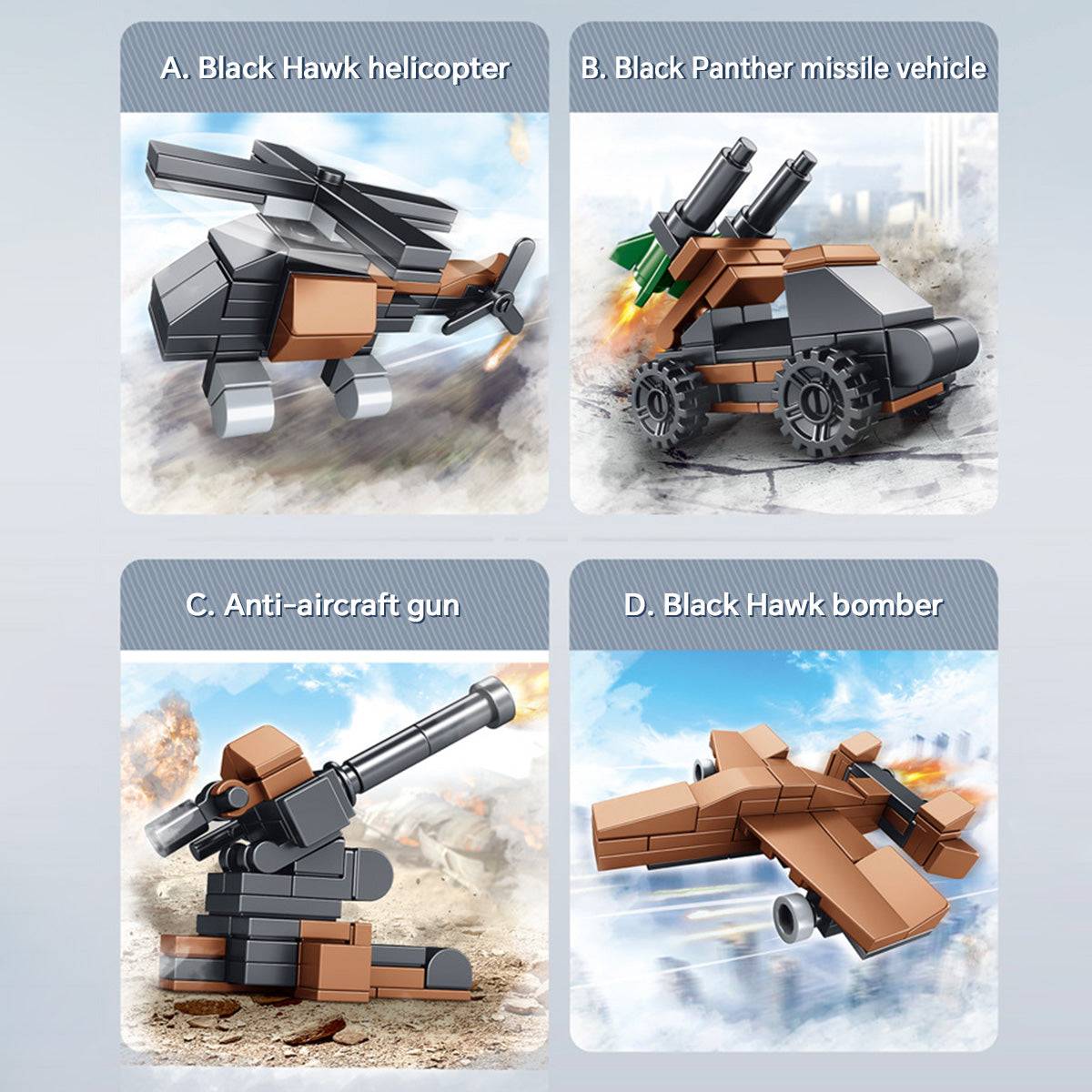 Panlos Brick 620026 8 In 1 AK-47 Building Blocks Assault Rifle 411Pcs