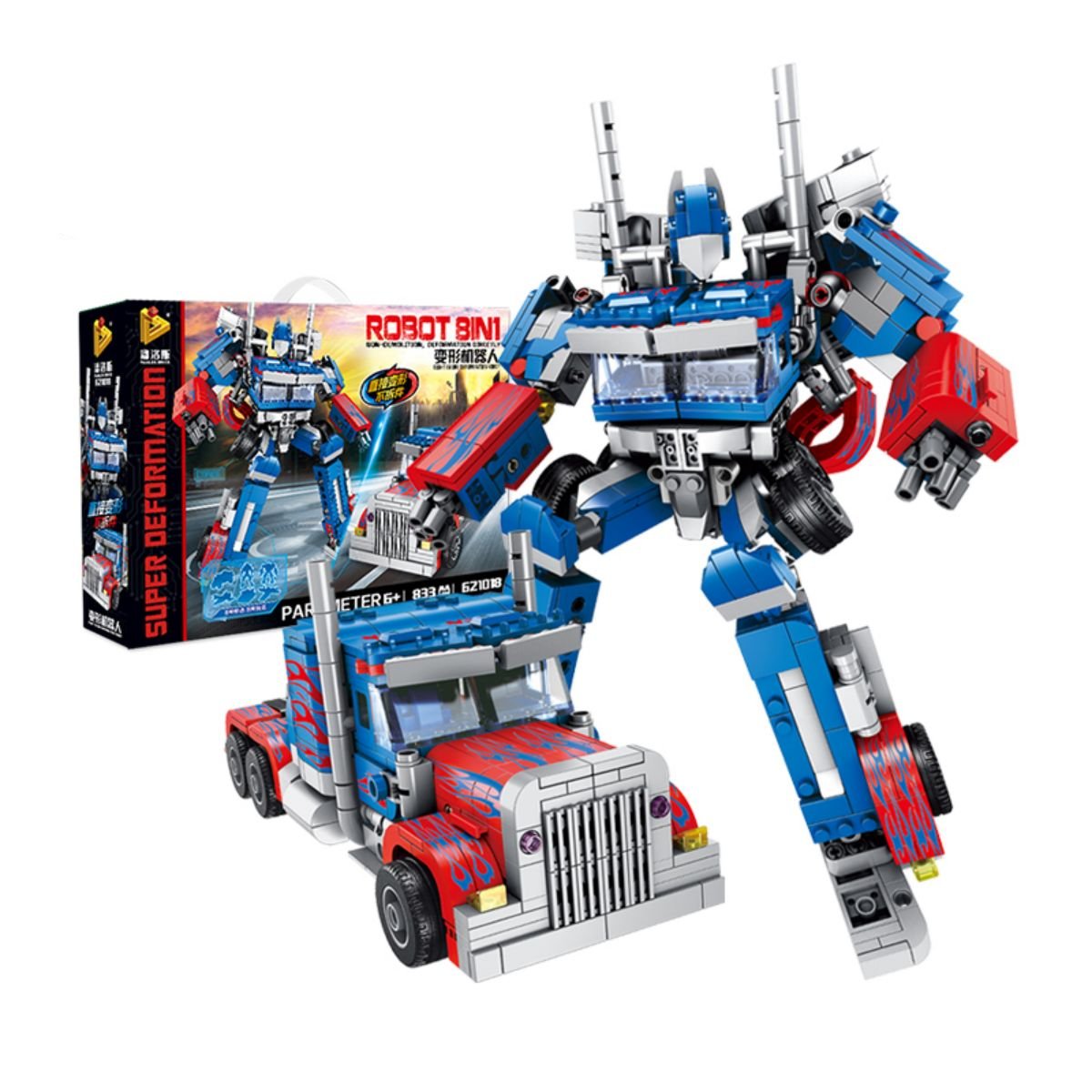 Panlos Brick 621018 Optimus Prime 8 In 1 Robot Building Blocks