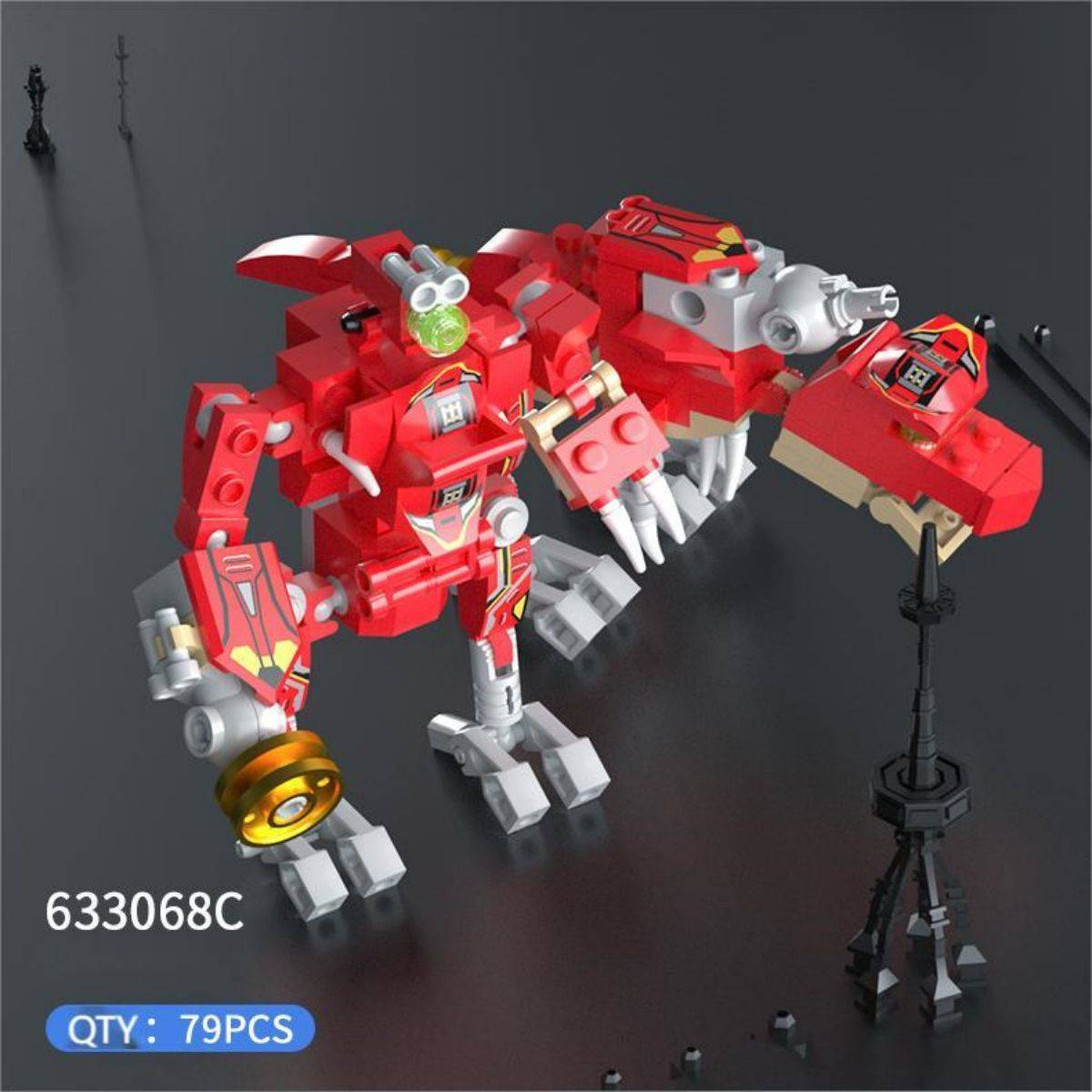 Panlos Brick 633068 Dinosaur God of War 8 in 1 Robot 691Pcs-HugmieToys