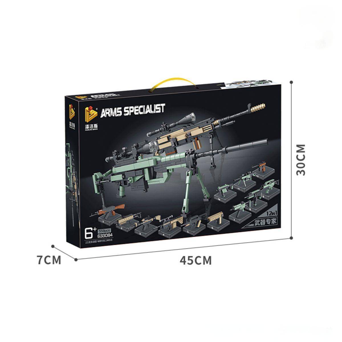 Panlos Brick 633084 Weapon Master 12 In 1 Gun Building Blocks 559Pcs