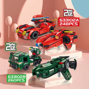 Panlos Brick 633102 Transformer Car to Gun Building Blocks