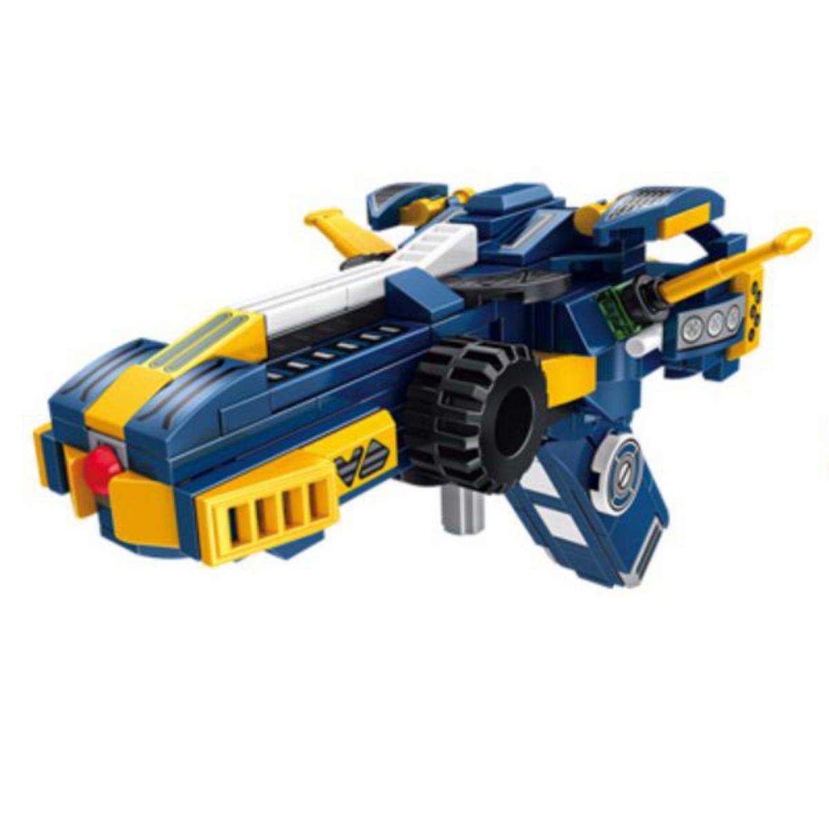 Panlos Brick 633102 Transformer Car to Gun Building Blocks-Blue