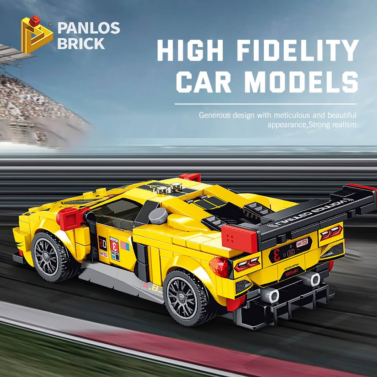 Panlos Brick 666019 Chevrolet Corvette C8R Sports Car 344Pcs-HugmieToys