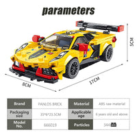 Panlos Brick 666019 Chevrolet Corvette C8R Sports Car 344Pcs-HugmieToys